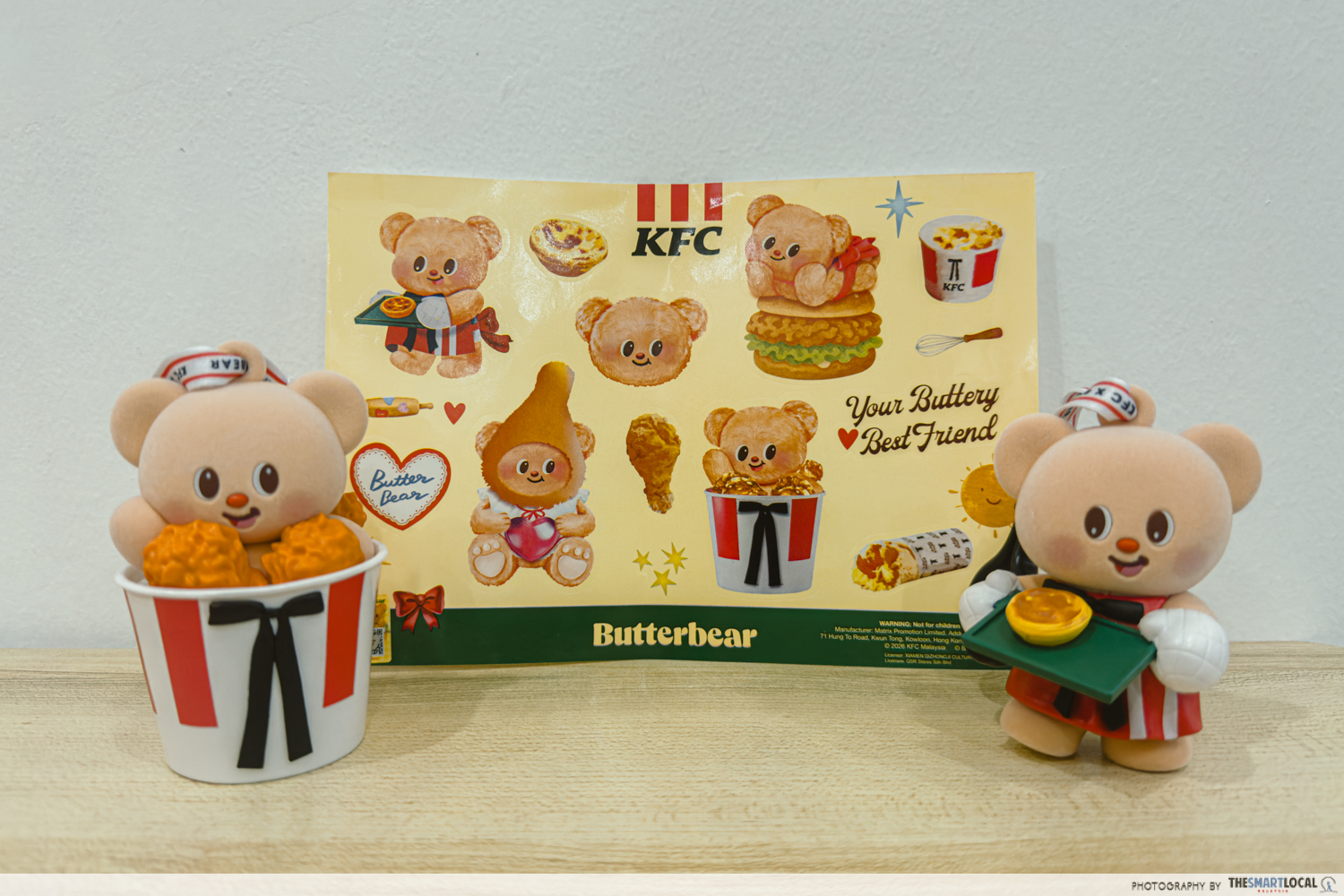kfc collabs with butterbear - blind boxes and sticker sheet
